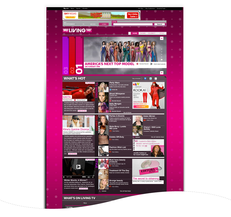 Sky Living - I develolped the concept called Broad Sheet, version 02.  1 of 3 cpncepts presented to stake holders